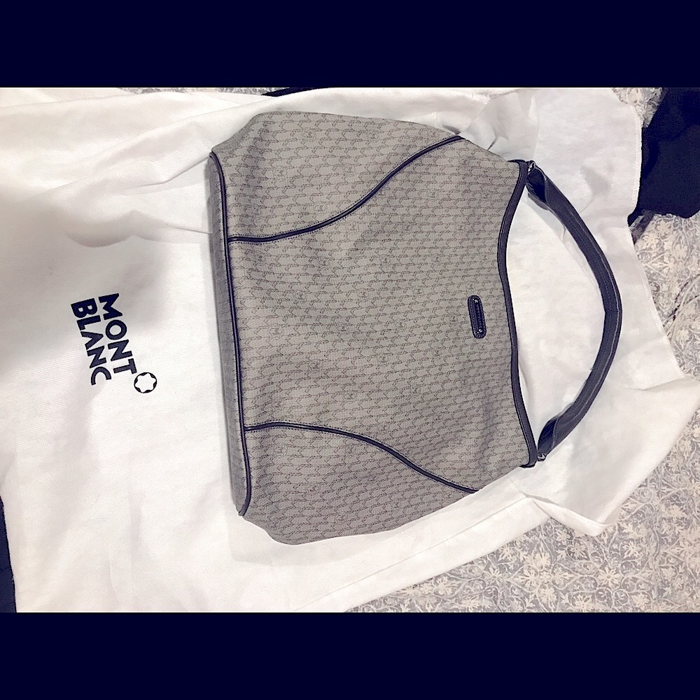 Authentic new Mont Blanc Signature Collection bag chic monogram $900